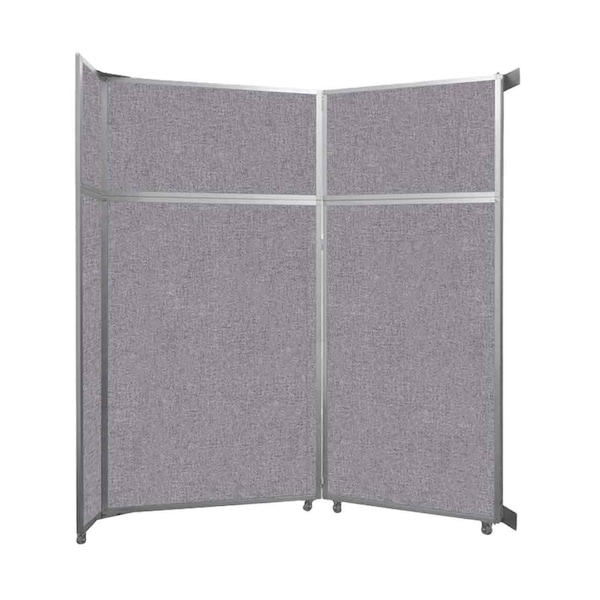 Operable Wall Folding Room Divider 7'11" x 8'5-1/4" Cloud Gray Fabric